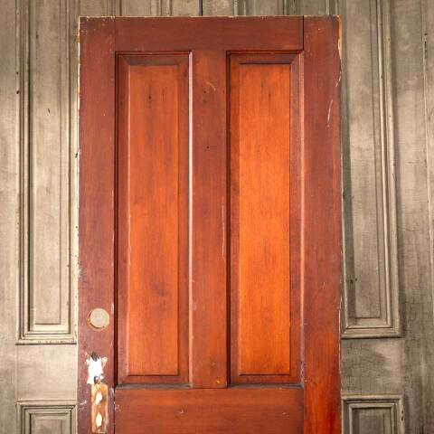 #45784 30x78 Antique 4 Panel Wood Interior Door image 2