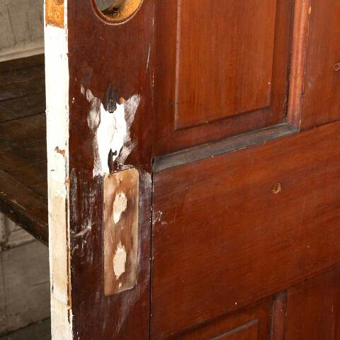 #45784 30x78 Antique 4 Panel Wood Interior Door image 5