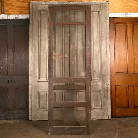 #45799 32x95 Salvaged Antique Wood Screen Door image 5