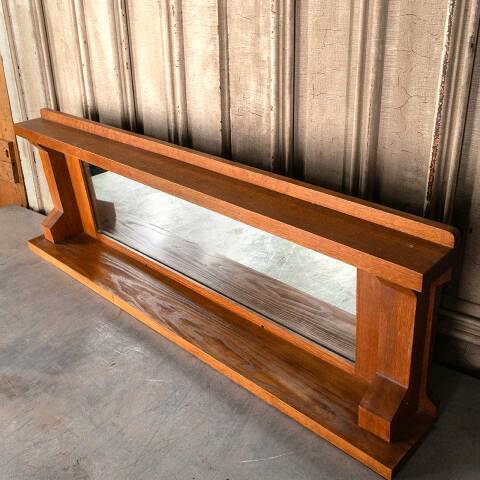 #45808 Antique Arts & Crafts Buffet Stand Mirror image 2