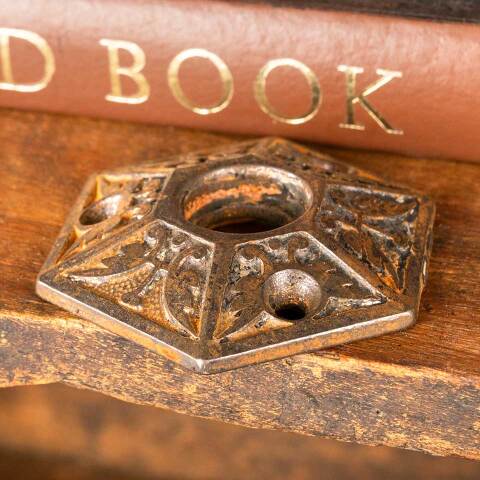 #45835 Antique Ornate Cast Iron Doorknob Rosette image 4