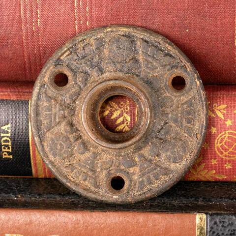 #45838 Antique Ornate Cast Iron Doorknob Rosette image 2