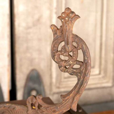 #45850 Antique Ornate Cast Iron Hall Tree Hook image 4