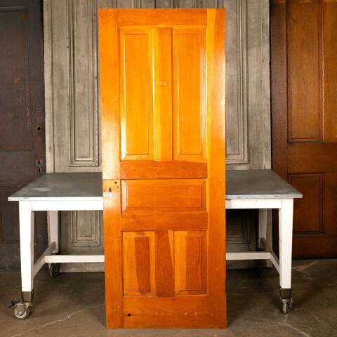 #45858 30x78 Antique 5 Panel Wood Interior Door image 5