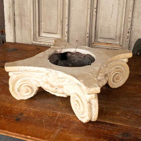 #45874 Antique Plaster Ionic Column Capital image 2