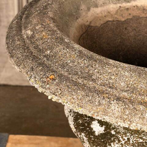 #45891 Salvaged Vintage Concrete Garden Planter Urn image 3