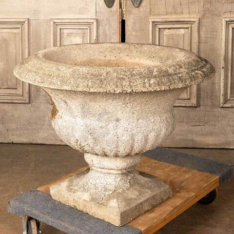 #45891 Salvaged Vintage Concrete Garden Planter Urn image 5