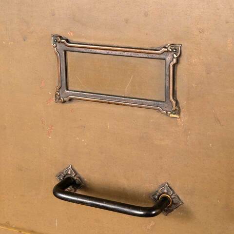 #45902 Antique Metal 6 Drawer File Cabinet image 8