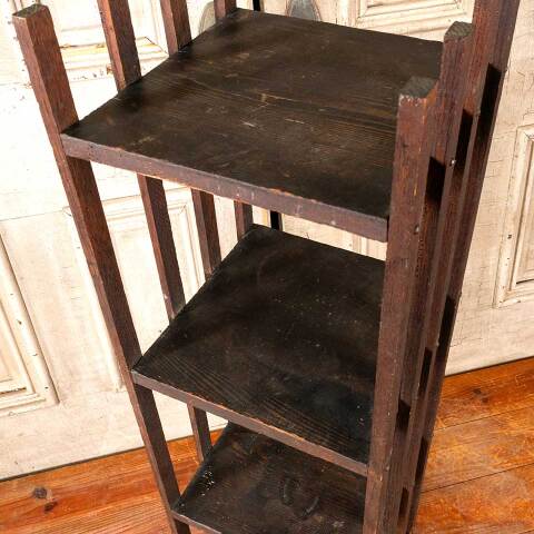 #45905 Antique Arts & Crafts Wood Plant Stand image 5