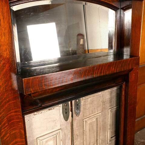 #45918 Salvaged Antique Oak Fireplace Mantel image 3