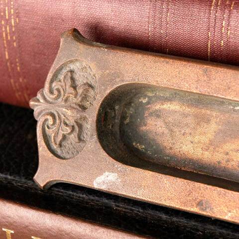 #45942 Antique Ornate Bronze Sash Window Lift image 2