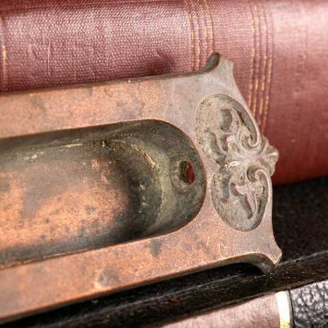 #45942 Antique Ornate Bronze Sash Window Lift image 4