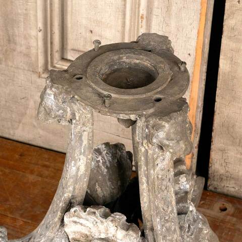 #45969 Antique Cast Metal Base with Lion Heads image 2