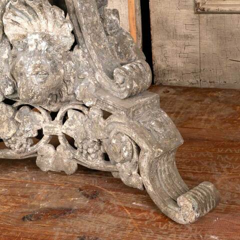 #45969 Antique Cast Metal Base with Lion Heads image 3