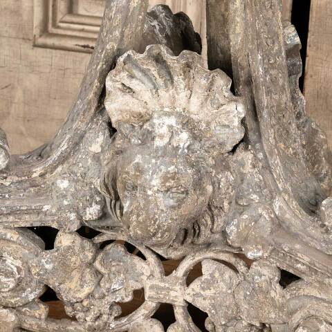 #45969 Antique Cast Metal Base with Lion Heads image 4