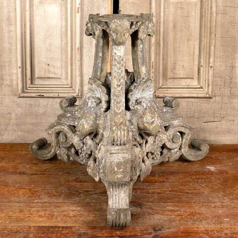 #45969 Antique Cast Metal Base with Lion Heads image 6