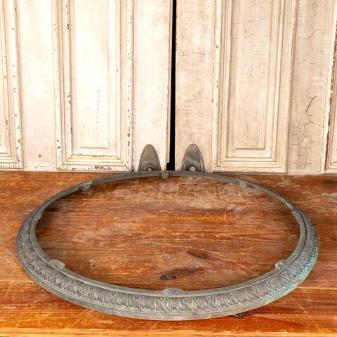 #46070 Ornate Large Antique Brass Chandelier Ring image 4