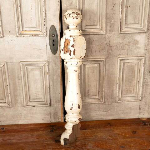 #46114 Salvaged Antique Wood Staircase Newel Post image 7