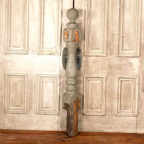 #46116 Salvaged Antique Wood Staircase Newel Post image 4
