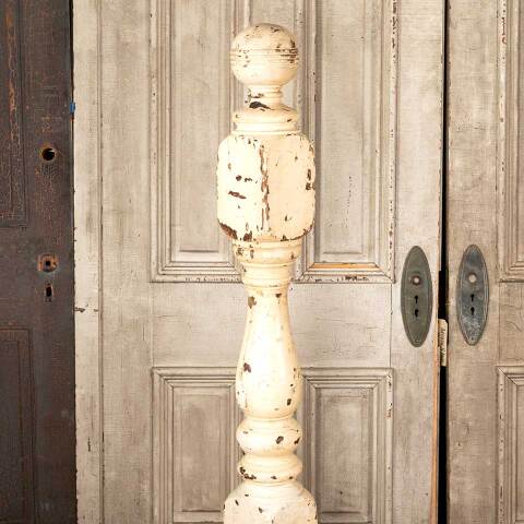 #46117 Salvaged Antique Wood Staircase Newel Post image 2