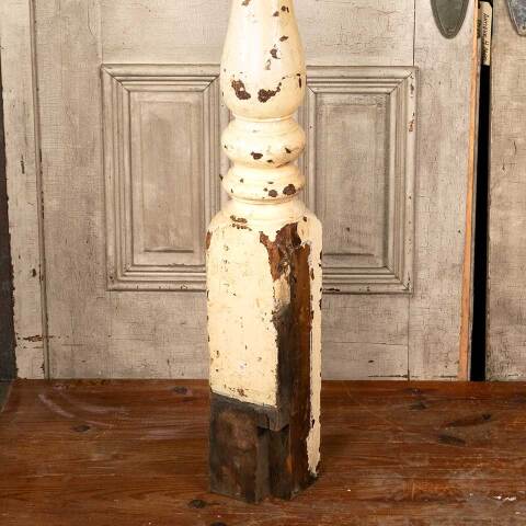 #46117 Salvaged Antique Wood Staircase Newel Post image 7