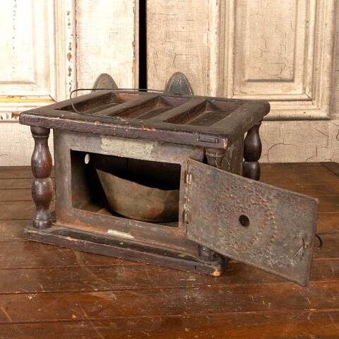 #46170 Antique Primitive Wood & Metal Foot Warmer image 3