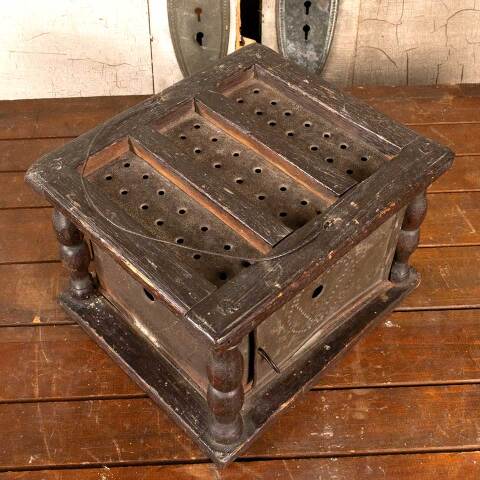 #46170 Antique Primitive Wood & Metal Foot Warmer image 5