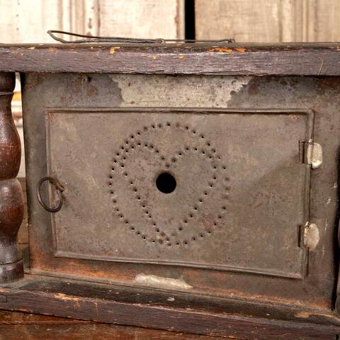 #46170 Antique Primitive Wood & Metal Foot Warmer image 7