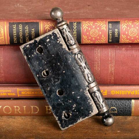 #46222 4" Antique Cast Iron Ball Finial Door Hinge image 5