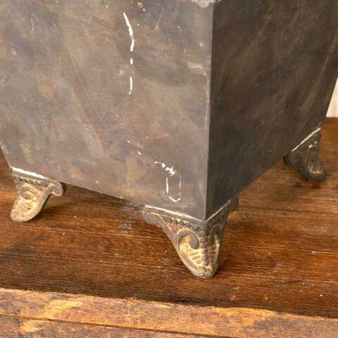 #46235 Vintage Ornate Brass Footed Planter Container image 4