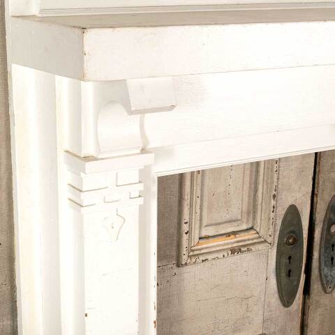 #46260 Antique Painted Wood Fireplace Mantel image 2