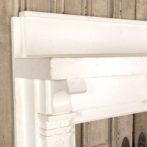 #46260 Antique Painted Wood Fireplace Mantel image 3