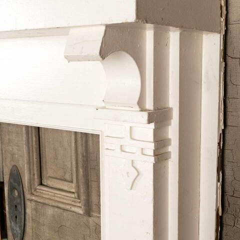 #46260 Antique Painted Wood Fireplace Mantel image 7