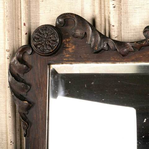 #46282 Antique Beveled Glass Mirror in Wood Frame image 2