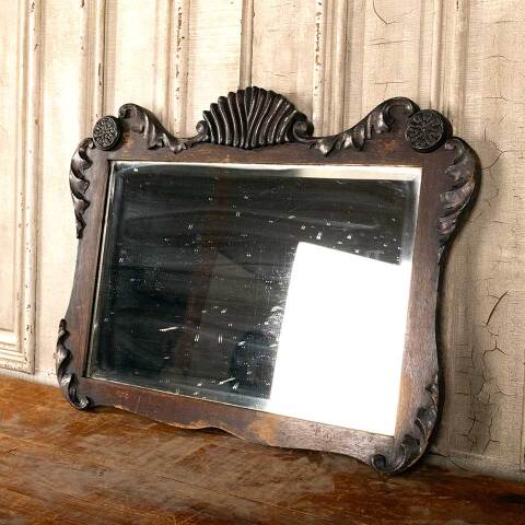 #46282 Antique Beveled Glass Mirror in Wood Frame image 6