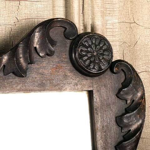 #46282 Antique Beveled Glass Mirror in Wood Frame image 7