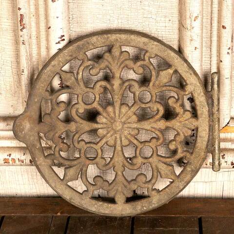 #46294 Antique Decorative Round Cast Iron Door image 5