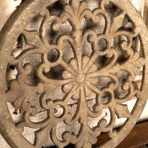 #46294 Antique Decorative Round Cast Iron Door image 7