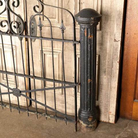 #46308 Antique Wrought Iron Garden Gate & Posts image 2