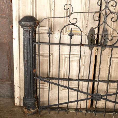 #46308 Antique Wrought Iron Garden Gate & Posts image 7