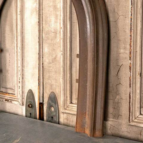 #46348 Salvaged Antique Cast Iron Fireplace Surround image 4