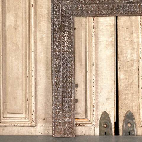 #46363 Antique Ornate Cast Iron Fireplace Surround image 2