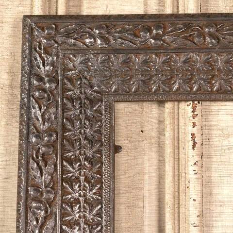 #46363 Antique Ornate Cast Iron Fireplace Surround image 4