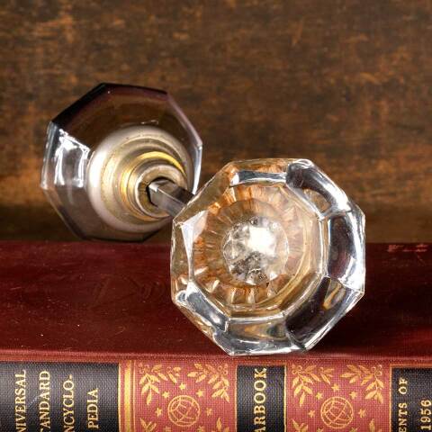 #46364 Antique Glass & Nickel Doorknobs Hardware image 5