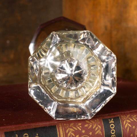 #46364 Antique Glass & Nickel Doorknobs Hardware image 2