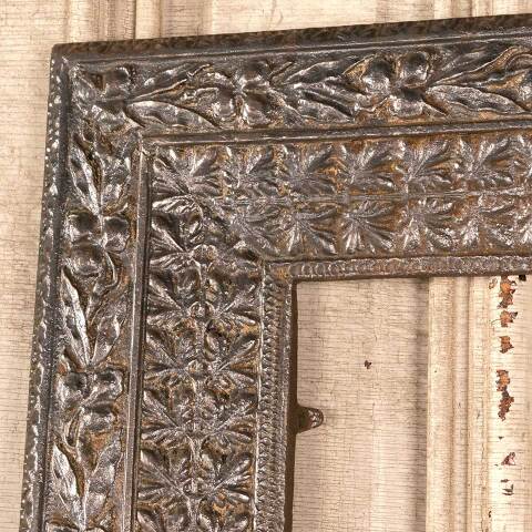 #46365 Antique Ornate Cast Iron Fireplace Surround image 3