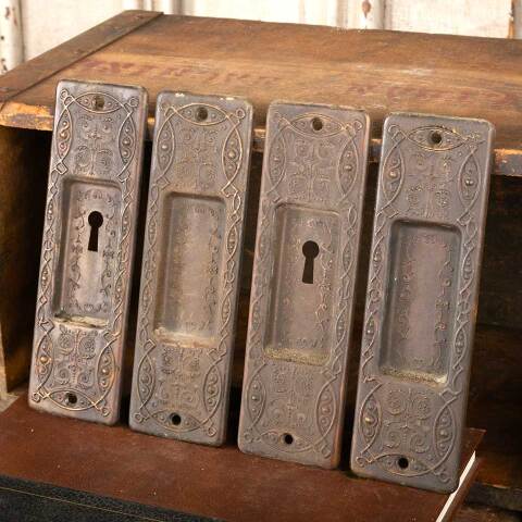 #46369 Antique Ornate Pocket Door Pulls image 3