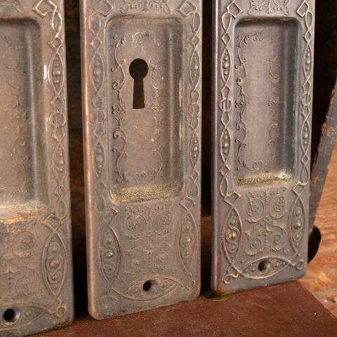 #46369 Antique Ornate Pocket Door Pulls image 5