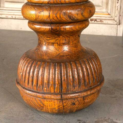 #46381 Antique Oak Turned Furniture Finial / Foot image 4