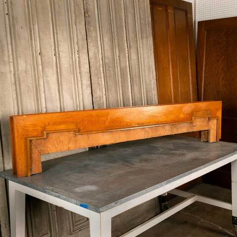 #46518 Salvaged Antique Oak Fireplace Mantel Shelf image 7